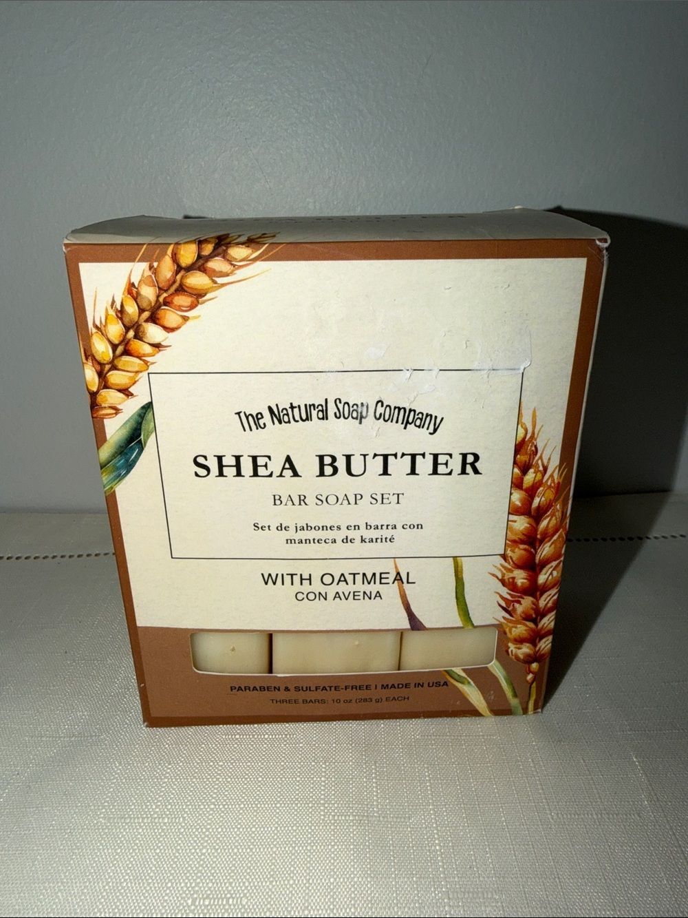 The Natural Soap Company Shea Butter Oatmeal Bar Soap Set of 3
